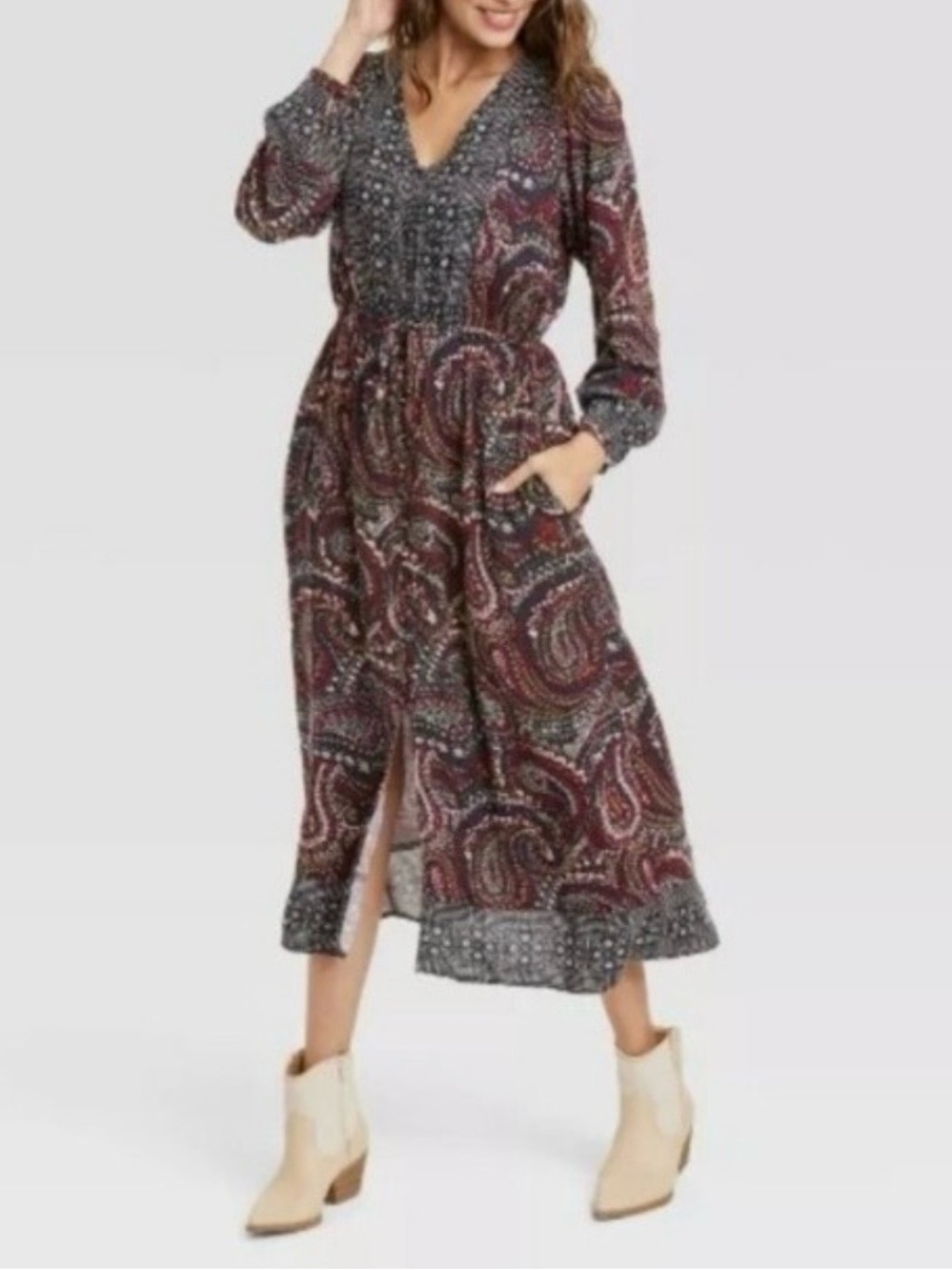 NWOT Knox Rose Boho Paisley Maxi Dress Size XL